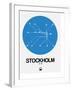 Stockholm Blue Subway Map-NaxArt-Framed Art Print