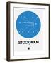 Stockholm Blue Subway Map-NaxArt-Framed Art Print