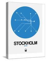 Stockholm Blue Subway Map-NaxArt-Stretched Canvas