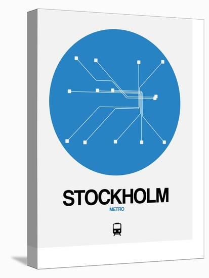 Stockholm Blue Subway Map-NaxArt-Stretched Canvas