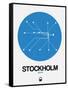 Stockholm Blue Subway Map-NaxArt-Framed Stretched Canvas