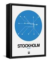 Stockholm Blue Subway Map-NaxArt-Framed Stretched Canvas