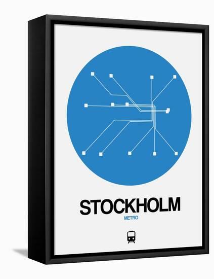 Stockholm Blue Subway Map-NaxArt-Framed Stretched Canvas