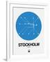 Stockholm Blue Subway Map-NaxArt-Framed Art Print