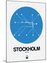 Stockholm Blue Subway Map-NaxArt-Mounted Art Print