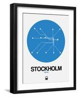 Stockholm Blue Subway Map-NaxArt-Framed Art Print