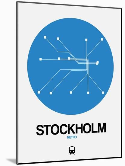 Stockholm Blue Subway Map-NaxArt-Mounted Art Print