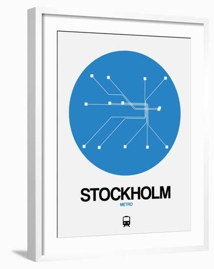 Stockholm Blue Subway Map-NaxArt-Framed Art Print