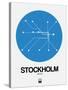 Stockholm Blue Subway Map-NaxArt-Stretched Canvas