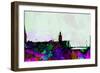Stockholm City Skyline-NaxArt-Framed Art Print