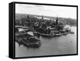 Stockholm from the Air-null-Framed Stretched Canvas