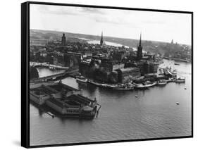 Stockholm from the Air-null-Framed Stretched Canvas