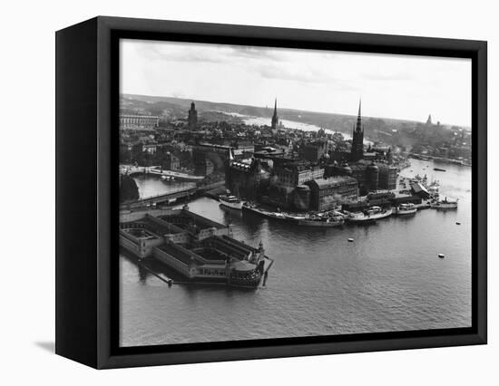 Stockholm from the Air-null-Framed Stretched Canvas