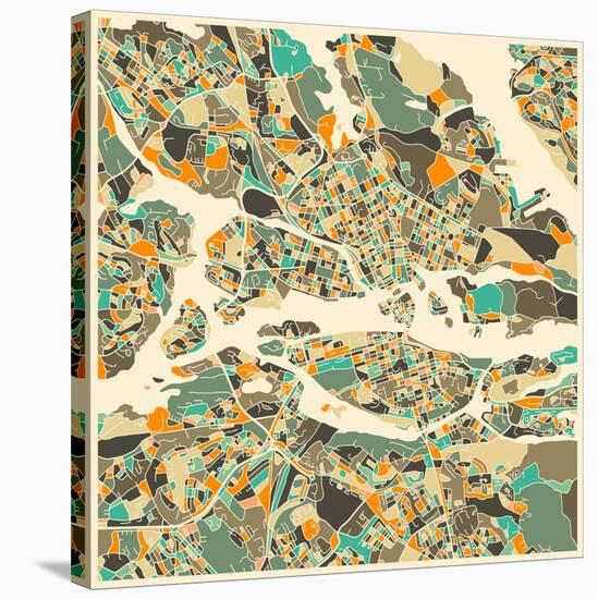 Stockholm Map-Jazzberry Blue-Stretched Canvas