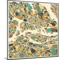 Stockholm Map-Jazzberry Blue-Mounted Art Print