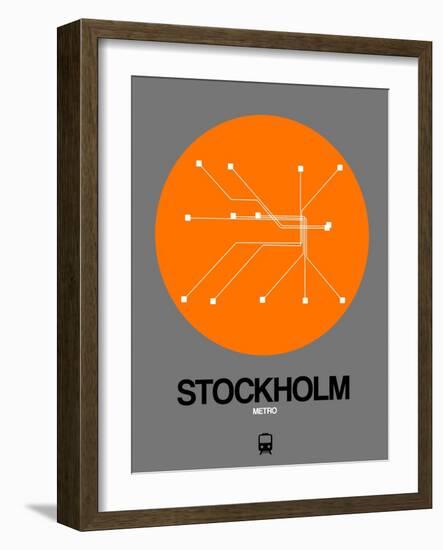 Stockholm Orange Subway Map-NaxArt-Framed Art Print