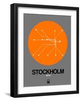 Stockholm Orange Subway Map-NaxArt-Framed Art Print