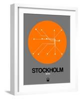 Stockholm Orange Subway Map-NaxArt-Framed Art Print