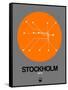 Stockholm Orange Subway Map-NaxArt-Framed Stretched Canvas
