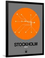 Stockholm Orange Subway Map-NaxArt-Framed Art Print