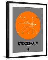 Stockholm Orange Subway Map-NaxArt-Framed Art Print