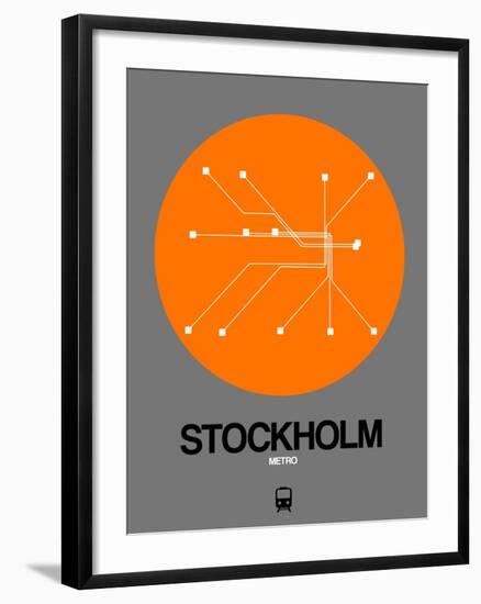 Stockholm Orange Subway Map-NaxArt-Framed Art Print