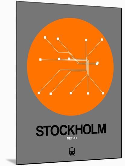 Stockholm Orange Subway Map-NaxArt-Mounted Art Print