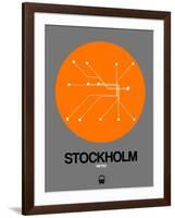 Stockholm Orange Subway Map-NaxArt-Framed Art Print