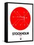 Stockholm Red Subway Map-NaxArt-Framed Stretched Canvas