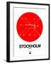 Stockholm Red Subway Map-NaxArt-Framed Art Print