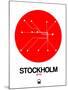 Stockholm Red Subway Map-NaxArt-Mounted Art Print