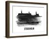 Stockholm Skyline Brush Stroke - Black II-NaxArt-Framed Art Print