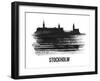 Stockholm Skyline Brush Stroke - Black II-NaxArt-Framed Art Print