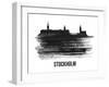 Stockholm Skyline Brush Stroke - Black II-NaxArt-Framed Art Print