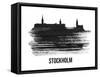 Stockholm Skyline Brush Stroke - Black II-NaxArt-Framed Stretched Canvas