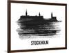 Stockholm Skyline Brush Stroke - Black II-NaxArt-Framed Art Print