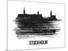 Stockholm Skyline Brush Stroke - Black II-NaxArt-Mounted Art Print