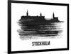 Stockholm Skyline Brush Stroke - Black II-NaxArt-Framed Art Print