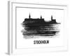 Stockholm Skyline Brush Stroke - Black II-NaxArt-Framed Art Print