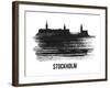 Stockholm Skyline Brush Stroke - Black II-NaxArt-Framed Art Print