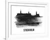 Stockholm Skyline Brush Stroke - Black II-NaxArt-Framed Art Print