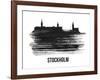 Stockholm Skyline Brush Stroke - Black II-NaxArt-Framed Art Print