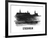 Stockholm Skyline Brush Stroke - Black II-NaxArt-Framed Art Print