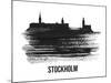 Stockholm Skyline Brush Stroke - Black II-NaxArt-Mounted Art Print