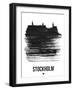 Stockholm Skyline Brush Stroke - Black-NaxArt-Framed Art Print