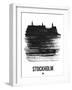 Stockholm Skyline Brush Stroke - Black-NaxArt-Framed Art Print