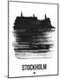 Stockholm Skyline Brush Stroke - Black-NaxArt-Mounted Art Print