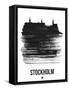 Stockholm Skyline Brush Stroke - Black-NaxArt-Framed Stretched Canvas