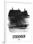 Stockholm Skyline Brush Stroke - Black-NaxArt-Framed Art Print