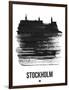 Stockholm Skyline Brush Stroke - Black-NaxArt-Framed Art Print